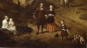 REMBRANDT Harmenszoon van Rijn Portrait of a couple with two children and a Nursemaid in a Landscape china oil painting artist